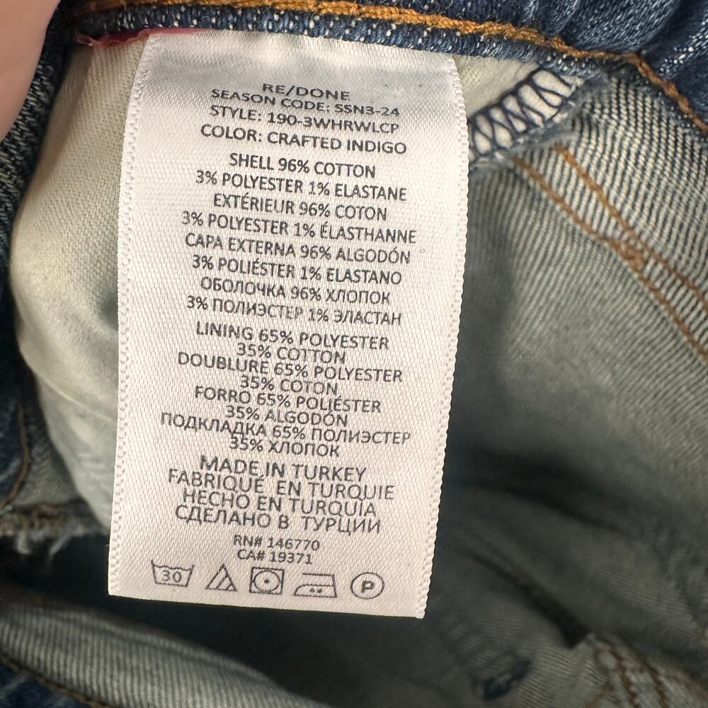 RE/DONE NWT High Rise Wide Leg Crop Denim Jeans in Crafted Indigo // 24 - Picture 12 of 15